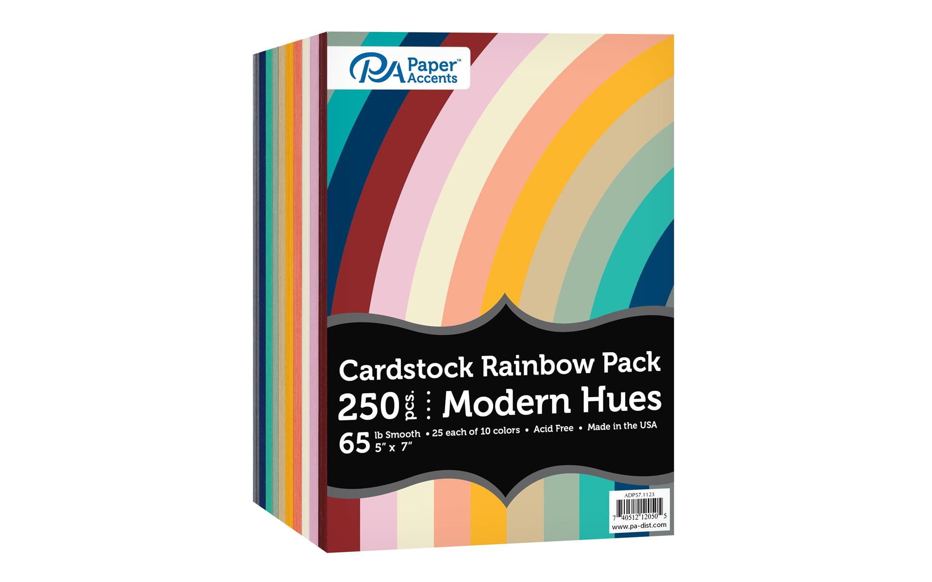 Paper Accents Cardstock Variety Pack 5"x 7" Rainbow 65lb Modern Hues 250pc