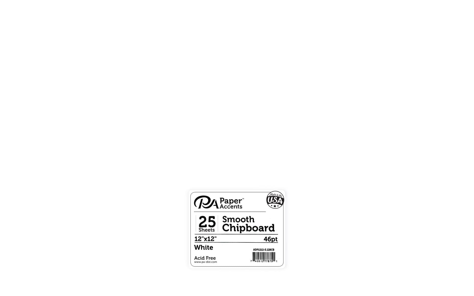 Paper Accents Chipboard 12"x 12" 1X Heavy 46pt White 25pc