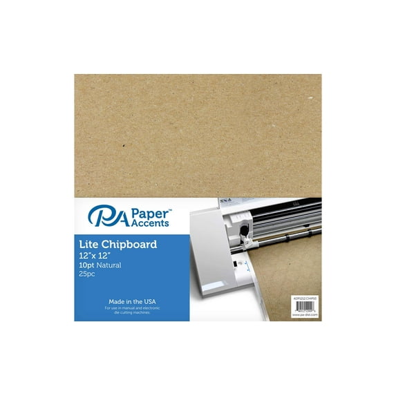 Paper Accents Chipboard 12"x 12" Thin 10pt 25pc Natural