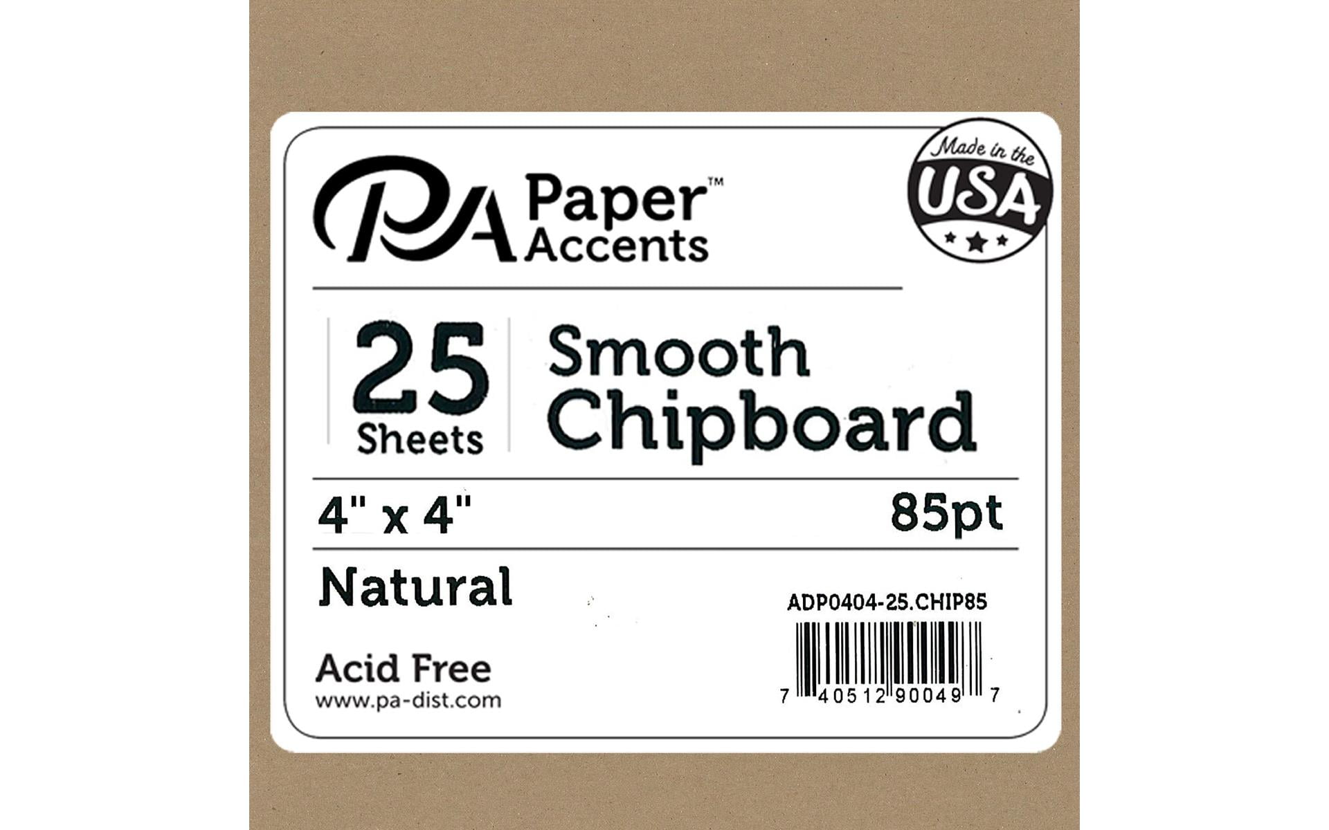 Paper Accents Chipboard 4"x 4" 2X Heavy 85pt Natural 25pc