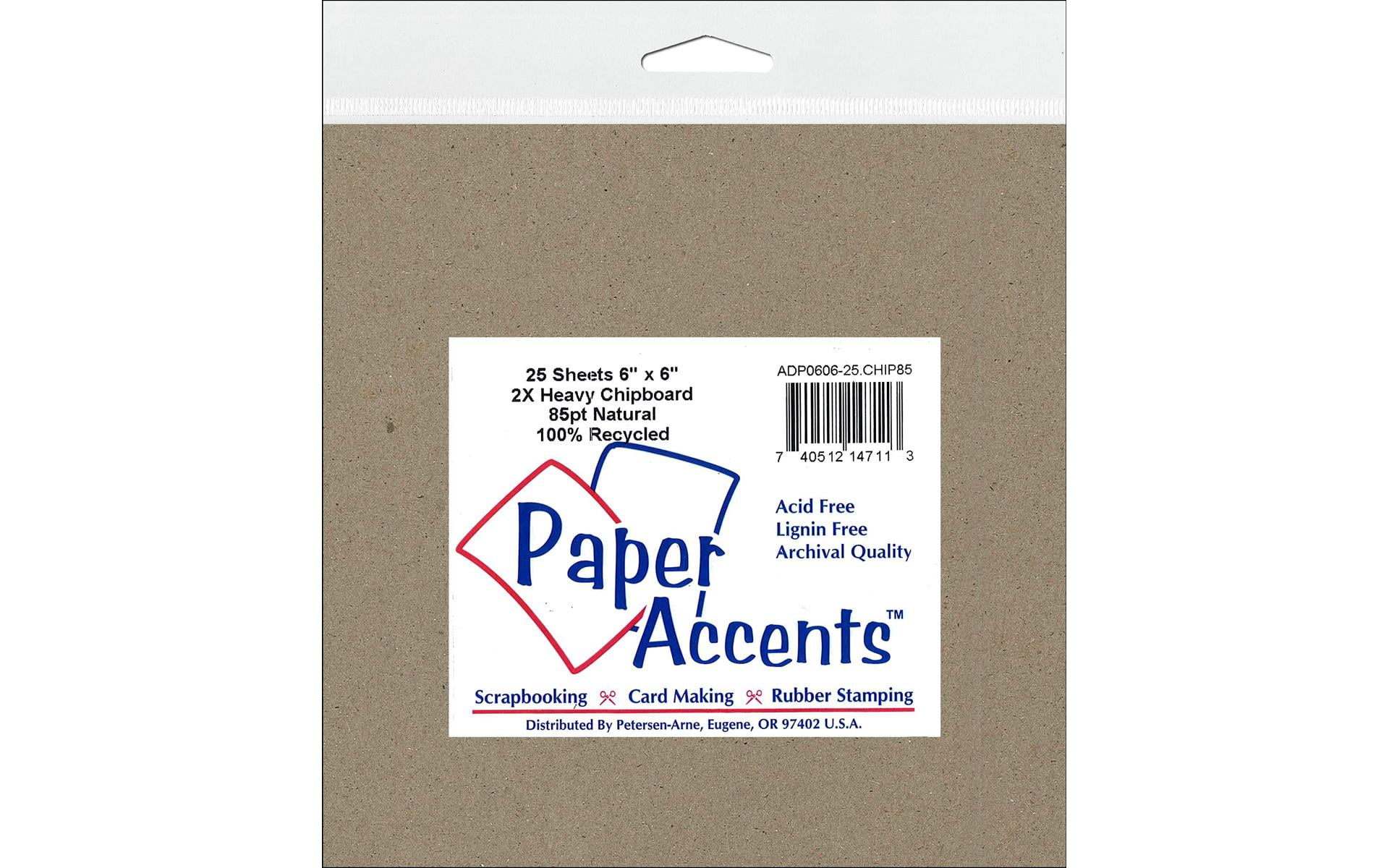 Paper Accents Chipboard 6"x 6" 2X Heavy 85pt Natural 25pc