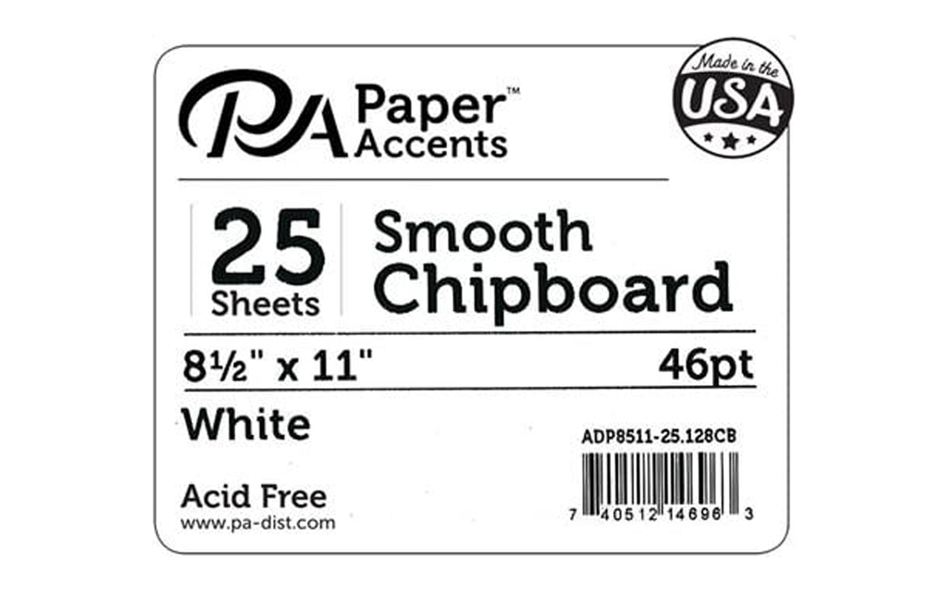 Paper Accents Chipboard 8.5"x 11" 1X Heavy 46pt White 25pc