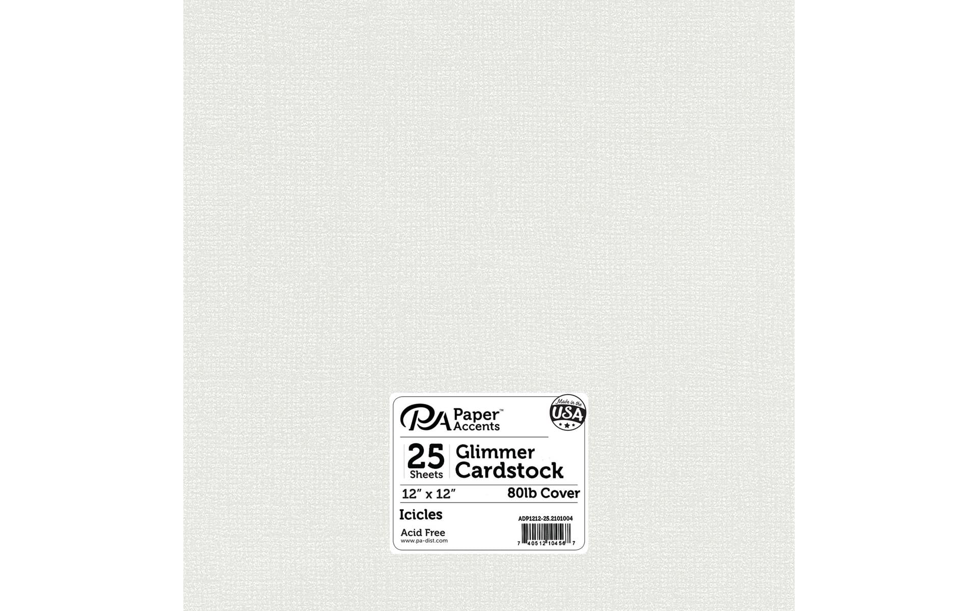Paper Accents Glimmer Cardstock 12"x 12" 80lb 25pc Icicles