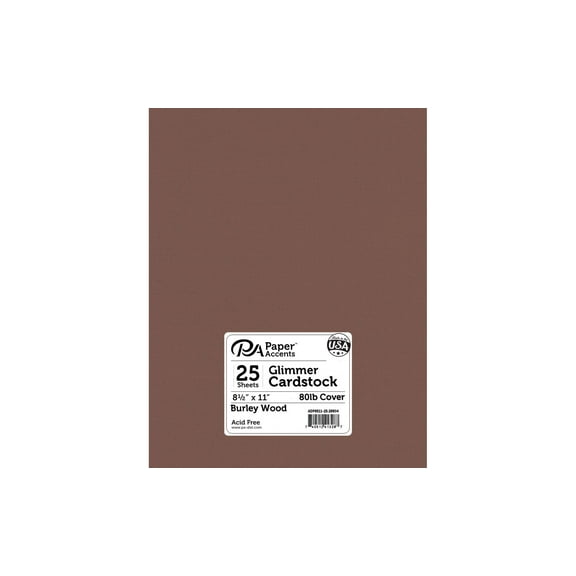 Paper Accents Glimmer Cardstock 8.5"x 11" 80lb 25pc Burley Wood