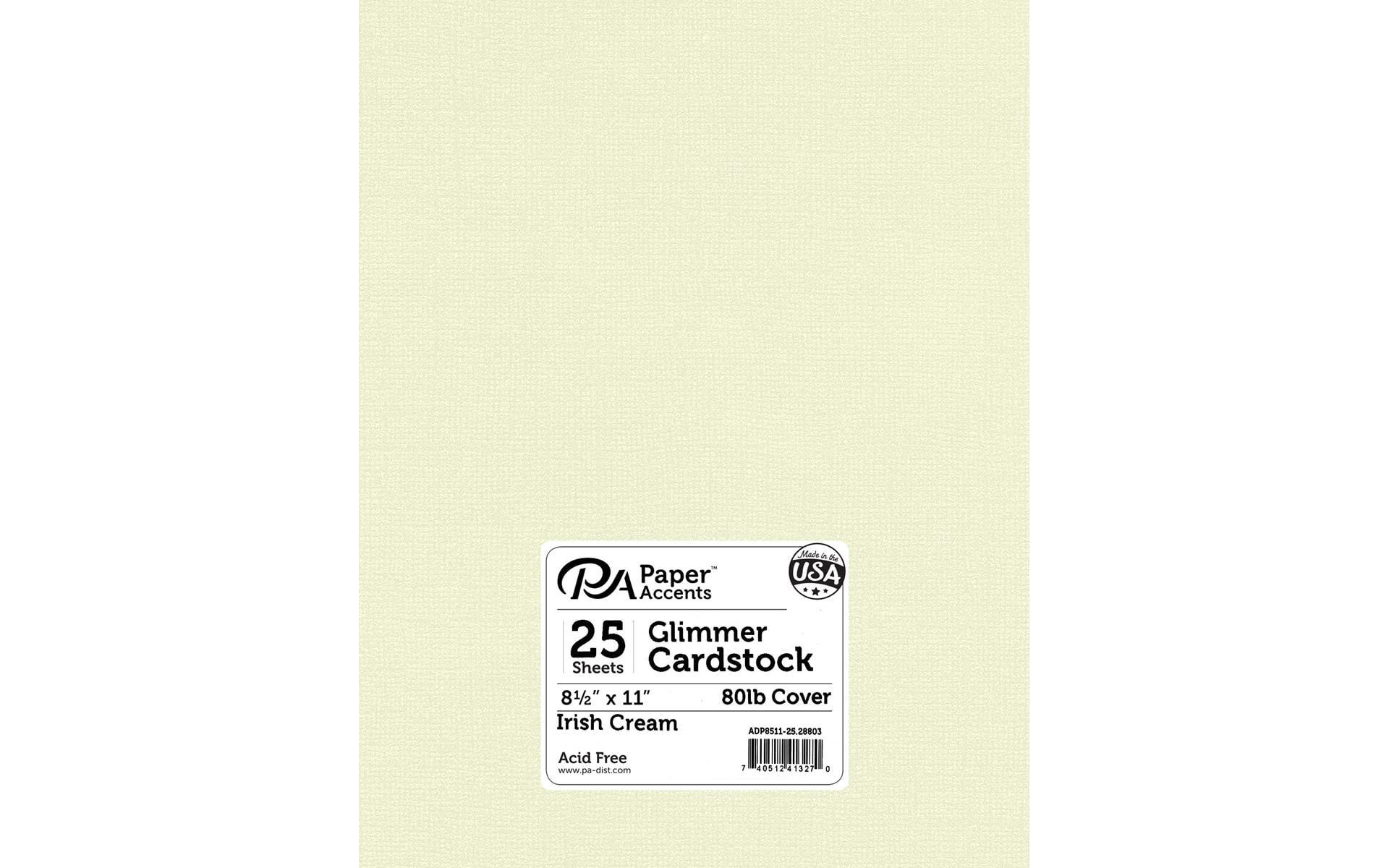 Paper Accents Glimmer Cardstock 8.5"x 11" 80lb 25pc Irish Cream