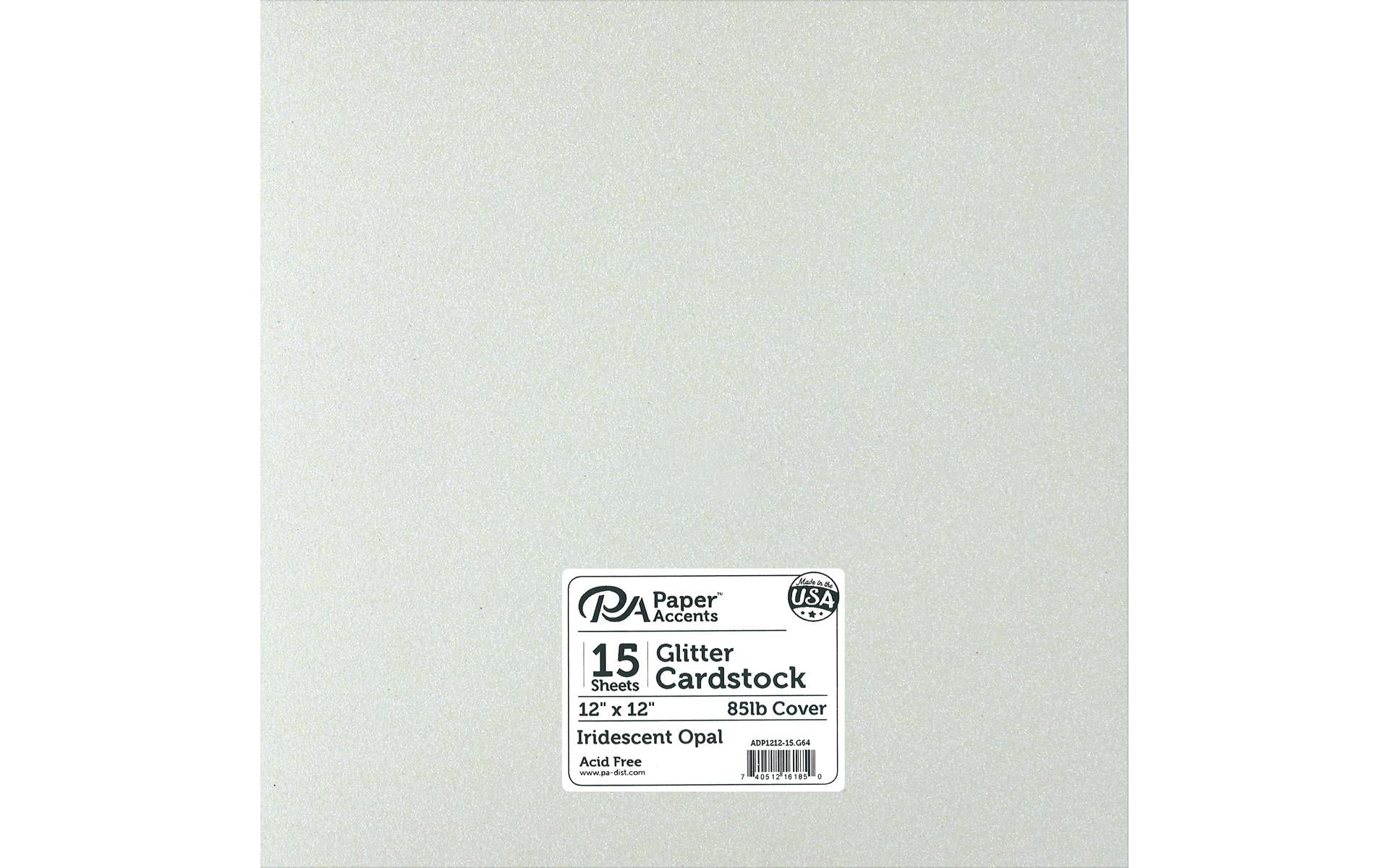 Paper Accents Glitter Cardstock 12"x 12" 85lb 15pc Iridescent Opal