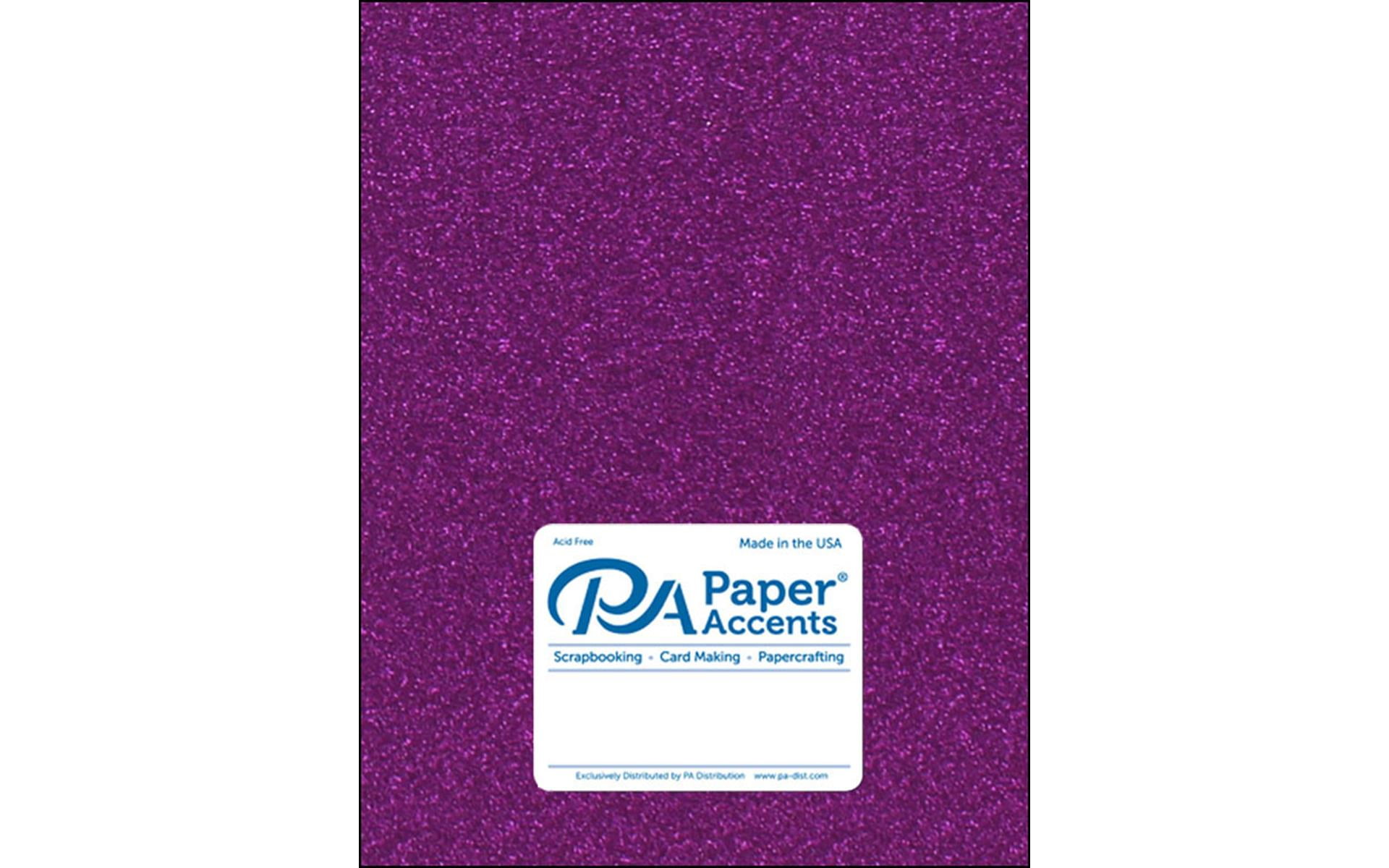 Paper Accents Glitter Cardstock 8.5"x 11" 85lb Purple 5pc