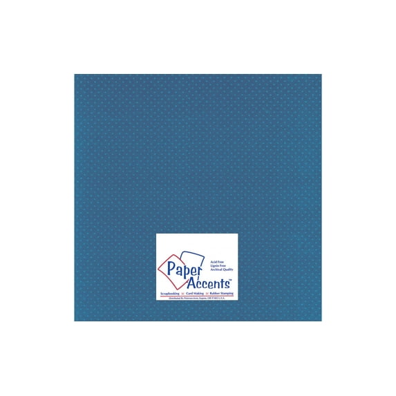 Paper Accents Mini Dot Cardstock 12"x 12" 80lb Delphinium 25pc