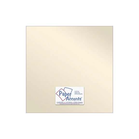 Paper Accents Paper Pearlized 12"x 12" 25pc 80lb Champagne