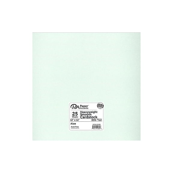 Paper Accents Paper Pearlized 12"x 12" 80lb 25pc Aloe