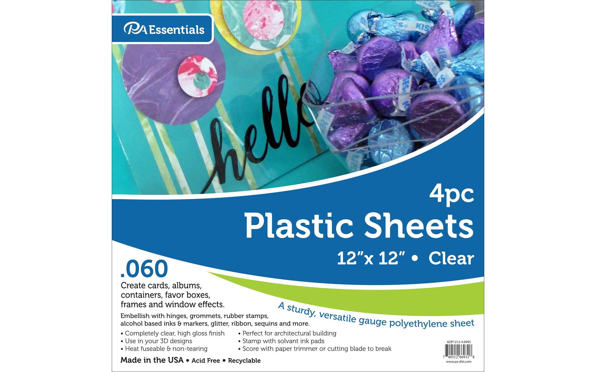 Paper Accents Plastic Sheet 12"x 12" .060" Clear 4pc