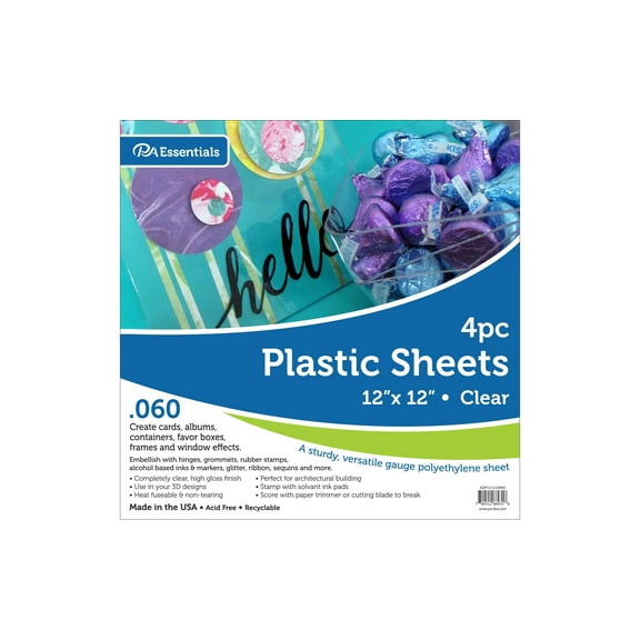 Paper Accents Plastic Sheet 12"x 12" .060" Clear 4pc