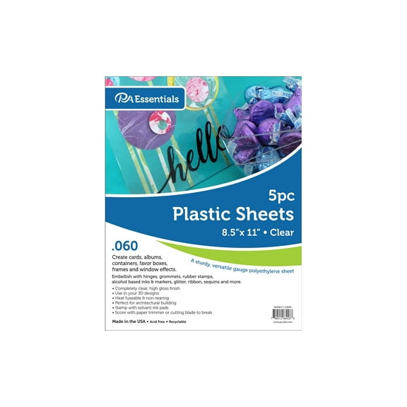 Paper Accents Plastic Sheet 8.5"x 11" .060" Clear 5pc