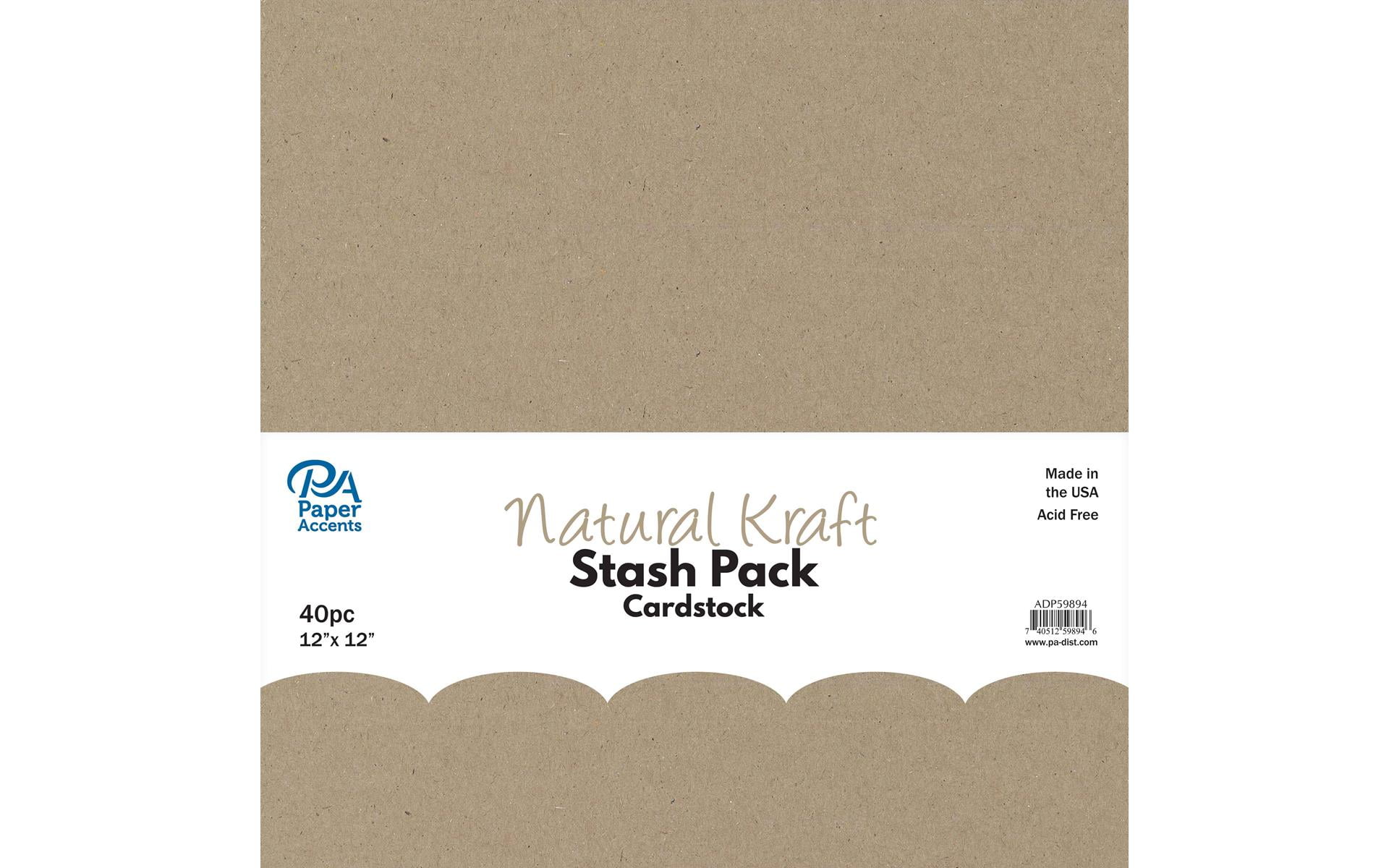 Paper Accents Stash Pack Cardstock 12"x 12" Natural Kraft 40pc