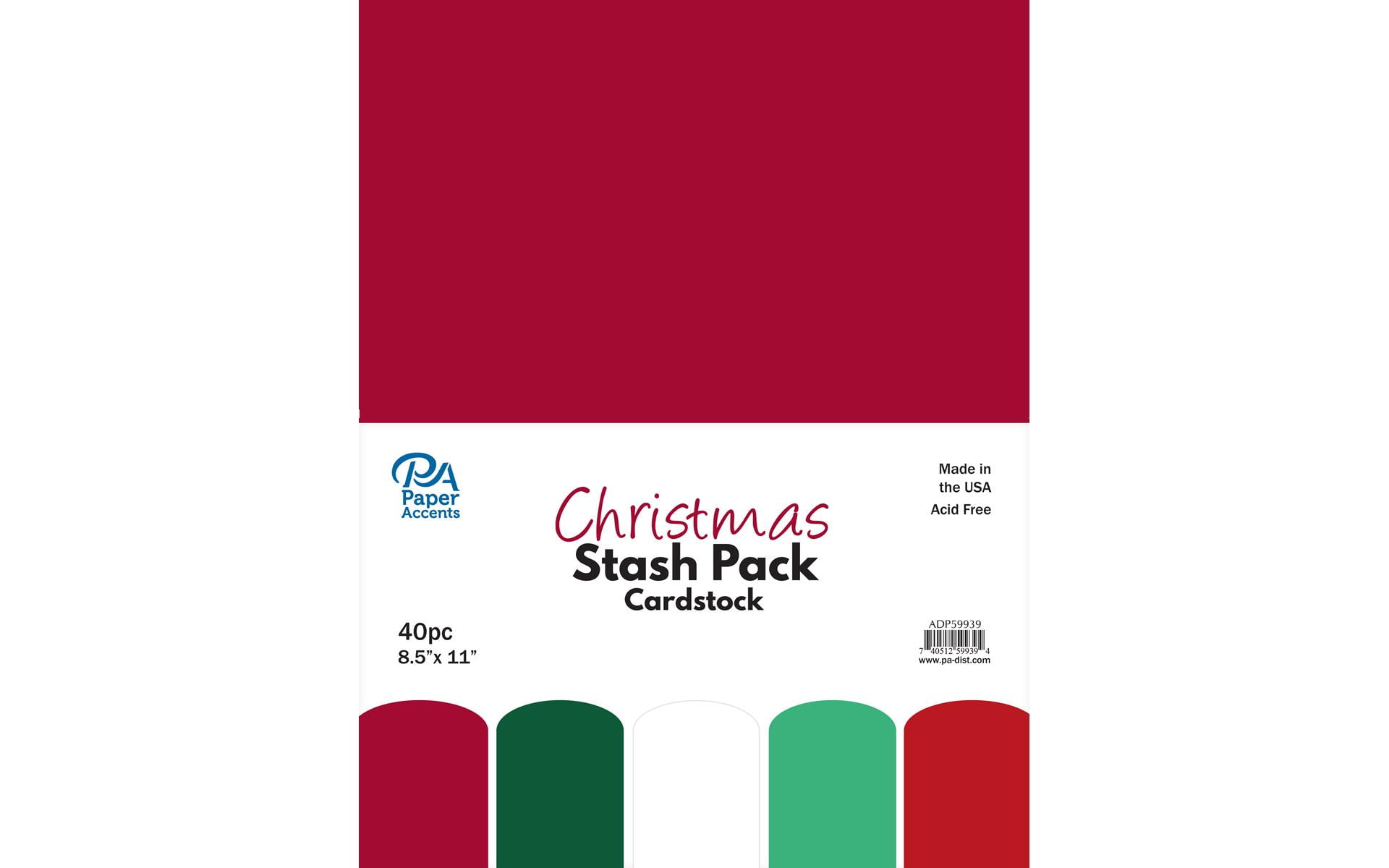 Paper Accents Stash Pack Cardstock 8.5"x 11" Christmas 40pc