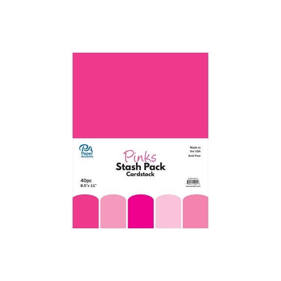 Paper Accents Stash Pack Cardstock 8.5"x 11" Pinks 40pc