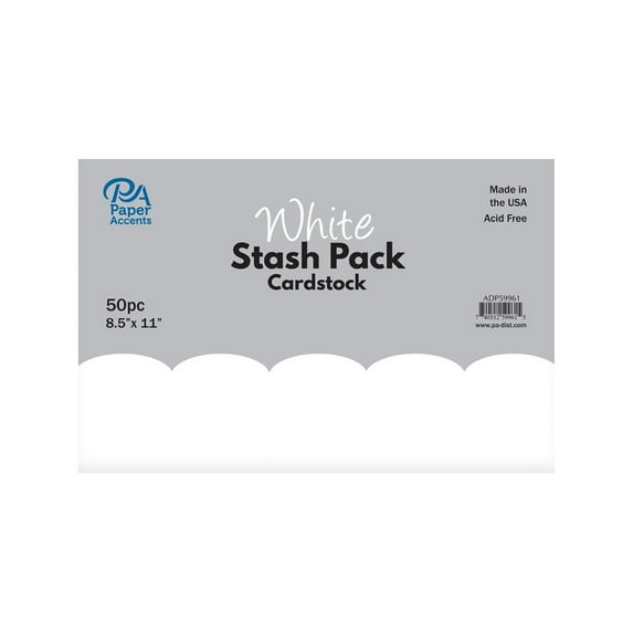 Paper Accents Stash Pack Cardstock 8.5"x 11" White 50pc