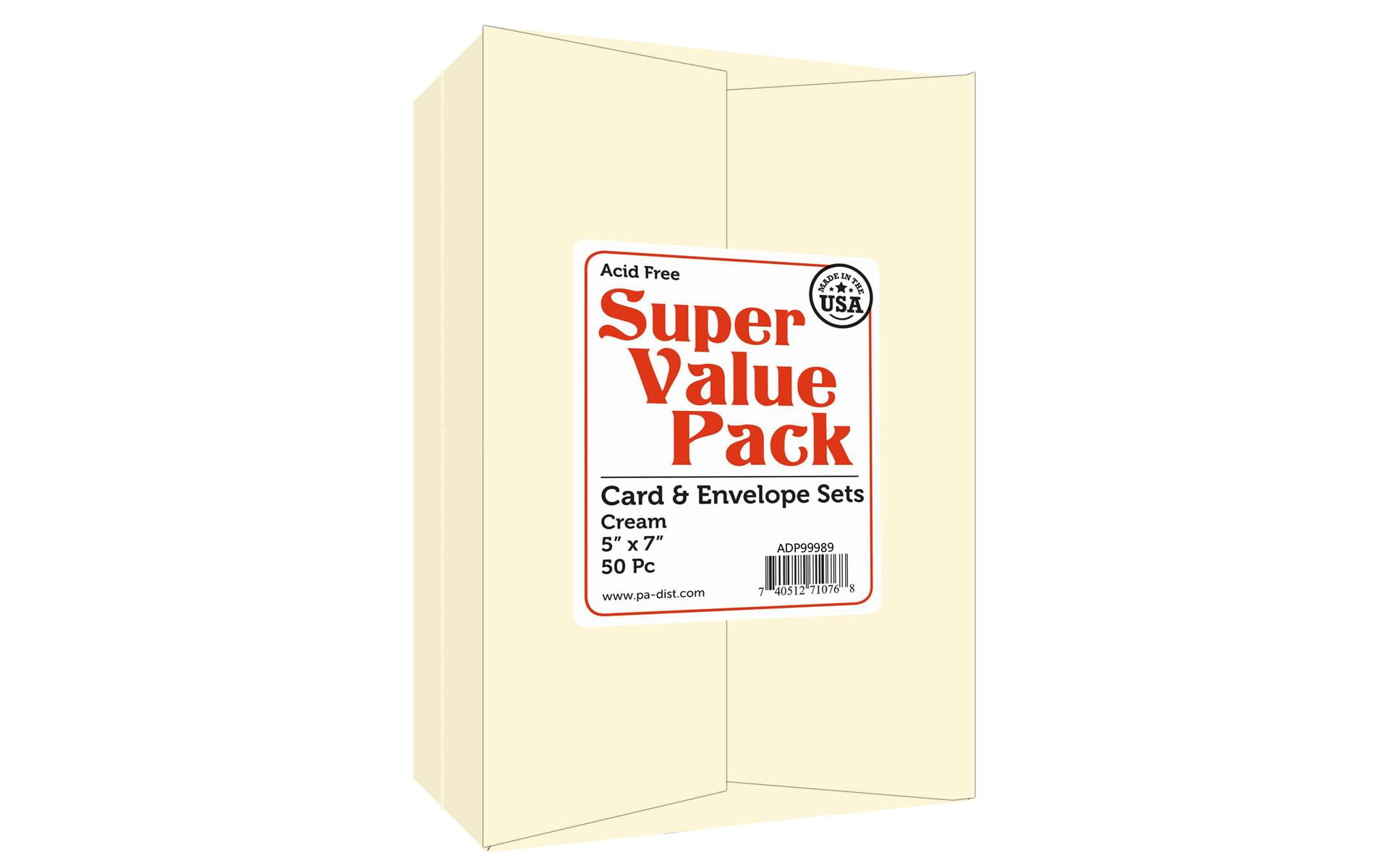 Paper Accents Super Value Cards and Envelopes - 5" x 7", Cream, Pkg of 50