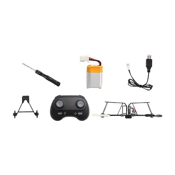 Paper Airplane Kit With Stabilizer, DIY Electric Remote Control Plane With Dual Propellers, Lightweight Foldable Flying Micro Fixed Wing Drone For Adults (White, 7.4*4.3*3.1in)