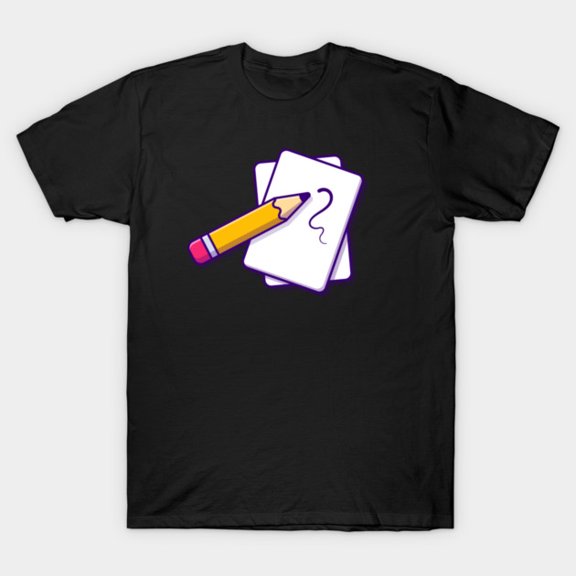 Paper And Pencil Creative Writing Drawing Office Sketching Tools Unisex T-Shirt, up to size 3XL.