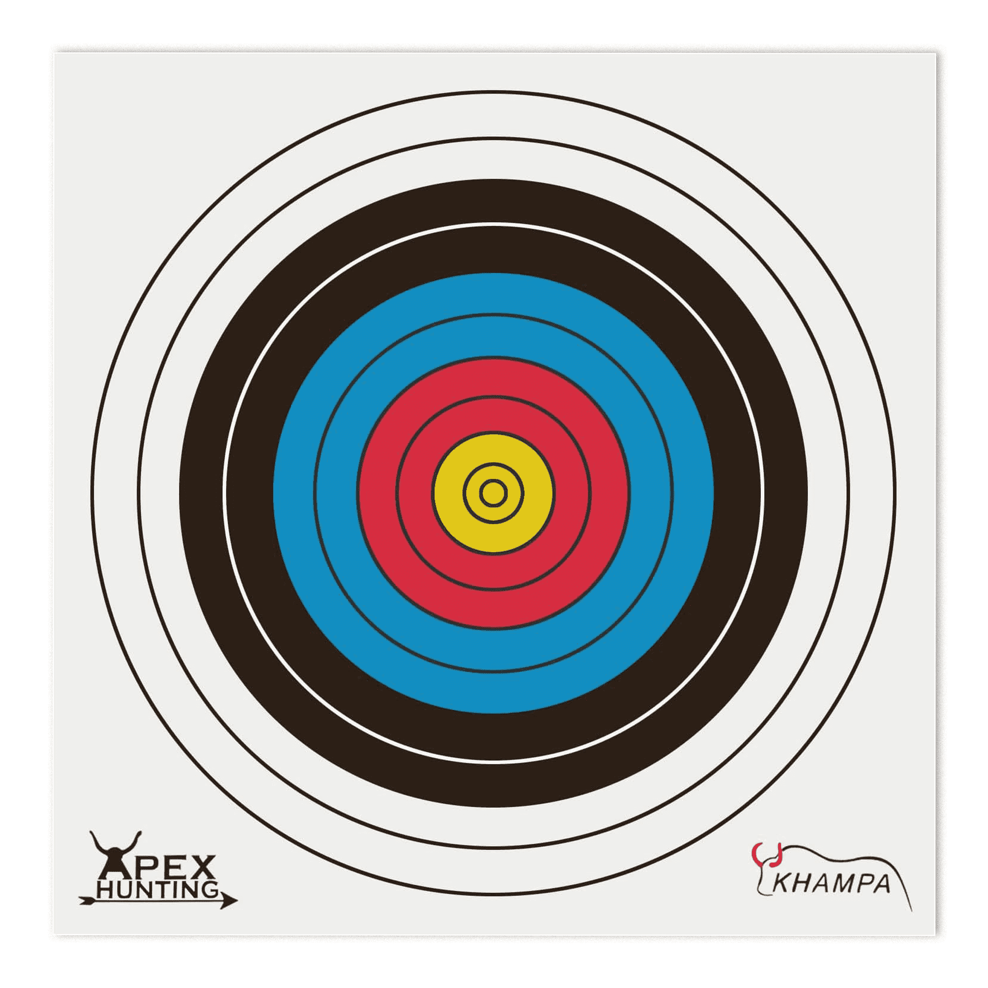 Paper Archery Target - Water & Tear Resistant - 15 in x 15 in (40cm) - 20 Pack