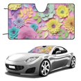 Paper Art Flowers Car Sun Shade Windshield Folding Block Sun Visor Auto