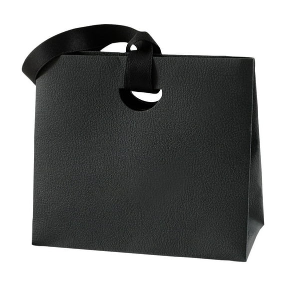 Paper Bag Handbag Style Gift Bag with Handles, Reusable Decorative Gift Bags for Present Wrapping, Party Favor Bags for Birthdays Weddings and Special Events,Black