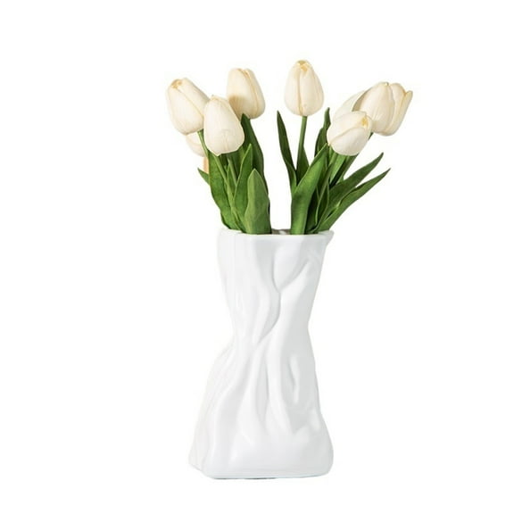 Paper Bag Vase Set  White  Vases,Aesthetic Minimalist Boho Vase for Modern Trendy Home Room Table Centerpirece Deco