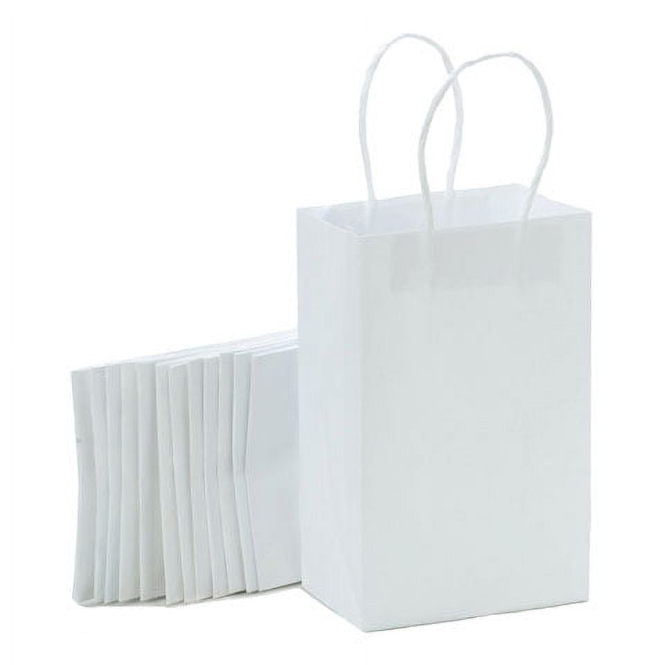 Paper Bag - White - 3.25 x 5.25 x 8.375 inches - 8 pieces - Walmart.com