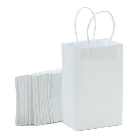 Paper Bag - White - 3.25 x 5.25 x 8.375 inches - 8 pieces