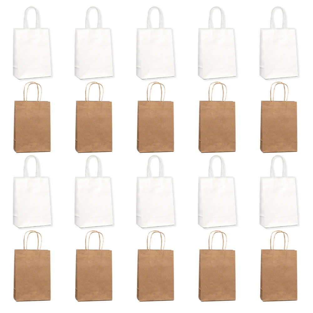 Paper Bags Kraft Paper Gift Bags Shopping Bags Merchandise Bags Retail Bags Party Bags Gift Bags with Handles Bulk 100 Recyclable Paper Bags