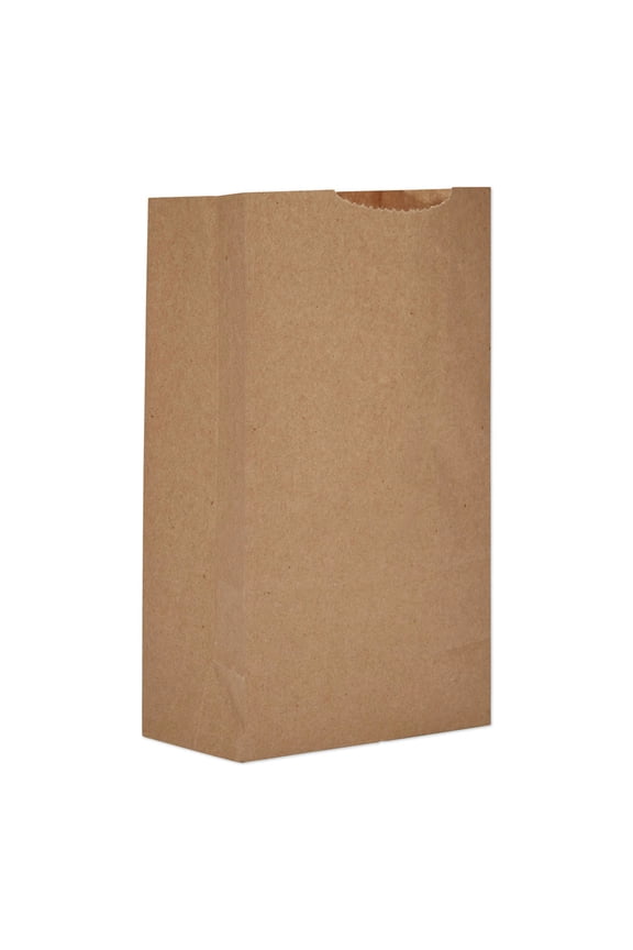 Grocery Paper Bags, 3# Size, 30# Basis Weight, 4.74" x 2.91" x 8.66", Kraft, 500/Bundle