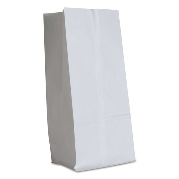 Ross & Wallace Paper Products 120316500PK/BL 7.75 in. x 4.75 in. x 16 in. #16 Size Grocery Paper Bags - White (500/Bundle)