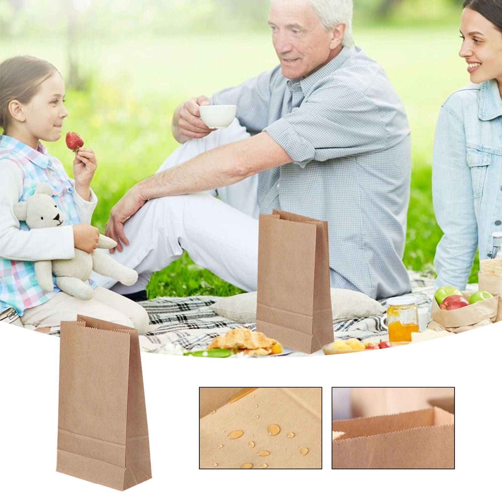 Paper Bags for Packing Lunch Snacks Blank Lunch Bags Holiday Cookie Bags Arts & Crafts Projects for Packaging Party Wedding 1/2/3/4/5/6PCS