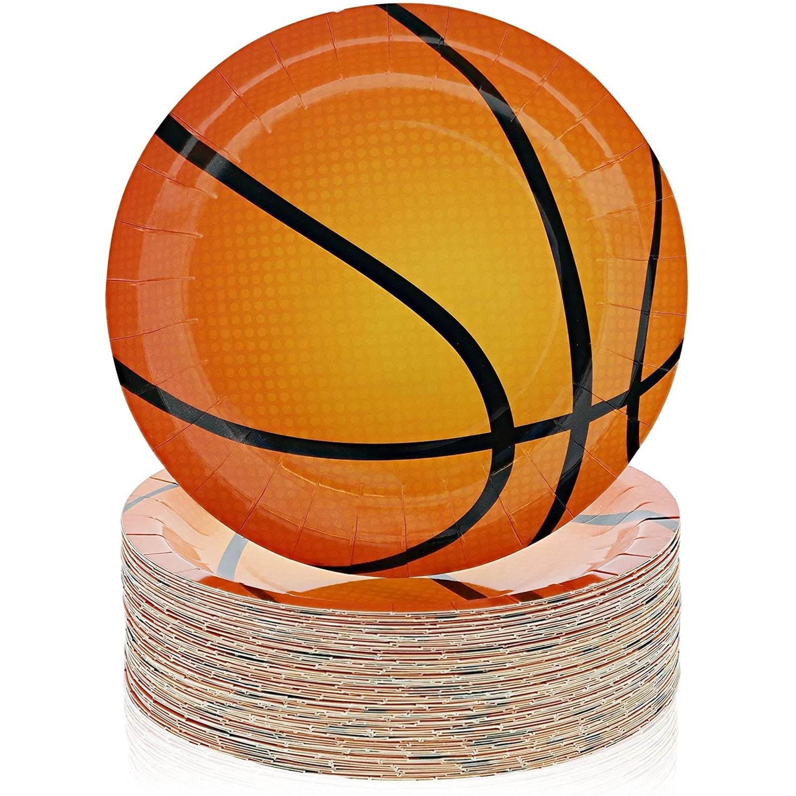 Paper Basketball Plates, Game Day Sports Party Supplies, (9 In, 80 Pack
