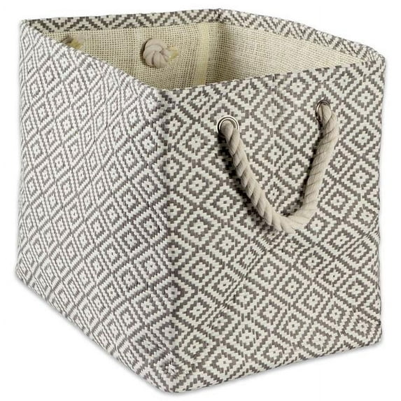 Paper Bin Geo Diamond Gray Rectangle Medium 15x10x12 inch