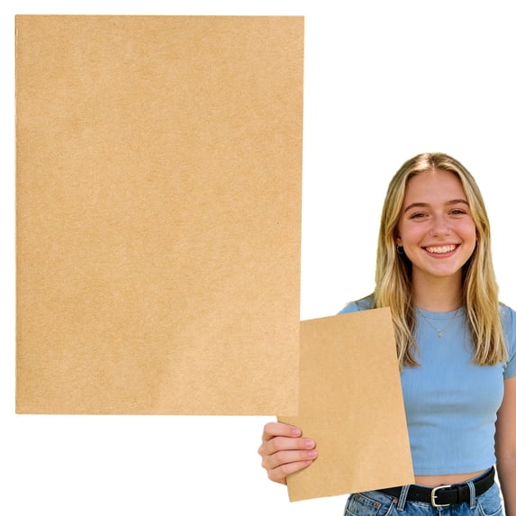 Paper Blank Notebook, A5 Plain Journal for Writing, Thick Unlined Pages for Art, Sketchbook for Journaling for Home and Travel - Brown
