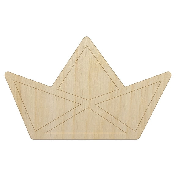 Paper Boat Ship Wood Shape Unfinished Piece Cutout Craft DIY Projects - 4.70 Inch Size - 1/8 Inch Thick