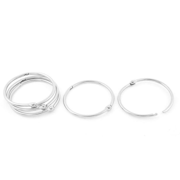 Paper Book Files O Shaped Loose Leaf Rings Keyring 60mm Inner Dia 5pcs