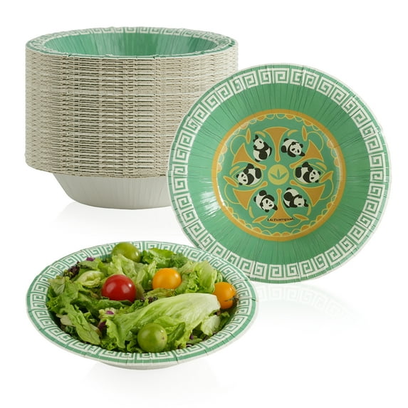 Paper Bowls 16oz, 50 Count Disposable Paper Soup Bowls, Heavy Duty ...