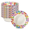 thumbnail image 1 of Paper Bowls, 60 Count 8 oz Colourful Round Pattern Disposable Heavy Paper Bowls, Microwave Safe and Soak-Proof for Parties, BBQ, Picnics, Home and Family Gatherings, 1 of 7