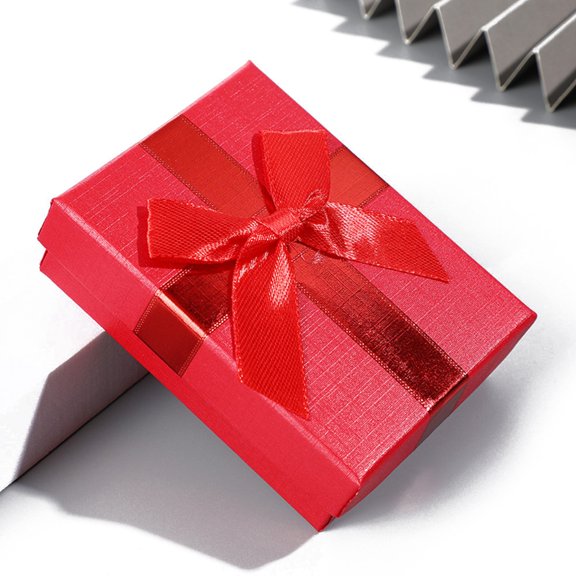 Paper Boxs with Bowknot Rectangle Red 9x7x3cm