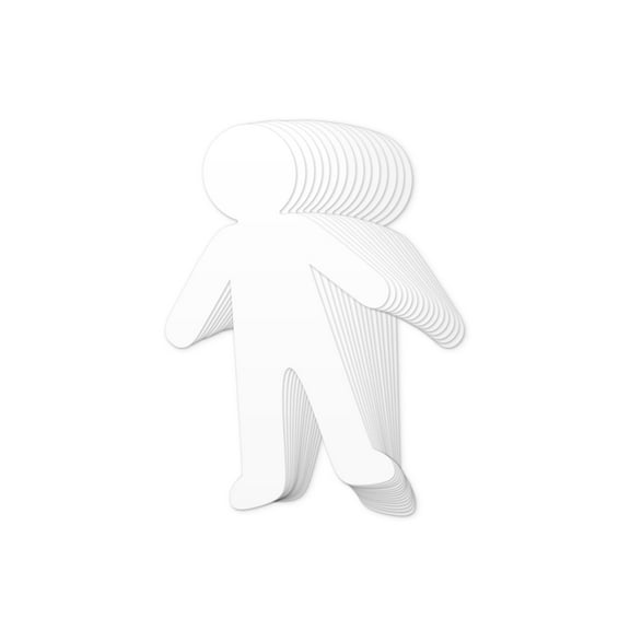 Paper Boy Cutouts - White Paper Shapes for Crafts - 15 Count