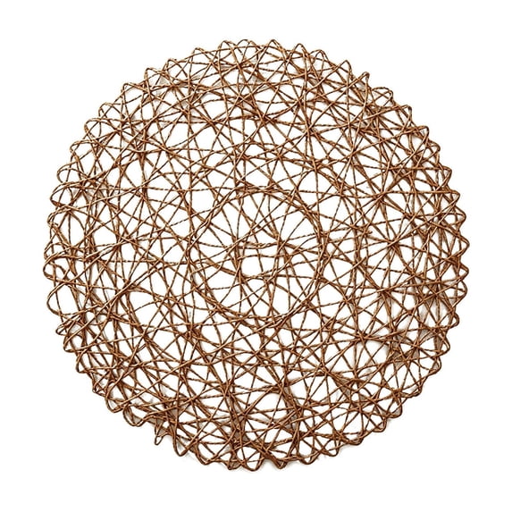 Paper Braided Round Placemats Natural Boho Table Mats for Summer Party Dinner Table Centerpiece Decoration Coffee