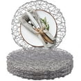 thumbnail image 1 of Paper Braided Round Placemats Natural Non-Slip Heat Resistant Table Mats for Dining Tables Farmhouse Woven Indoor & Outdoor Place mats for Thanksgiving., 1 of 6