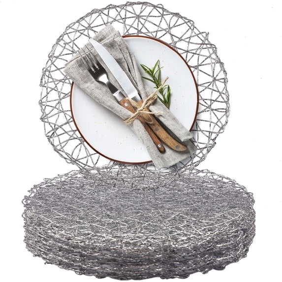 Paper Braided Round Placemats Natural Non-Slip Heat Resistant Table Mats for Dining Tables Farmhouse Woven Indoor & Outdoor Place mats for Thanksgiving.