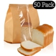 thumbnail image 1 of Paper Bread Bags Kraft Bakery Bag with Window Large Loaf Bags for Home Kitchen Bakery 50 Pack, 1 of 7