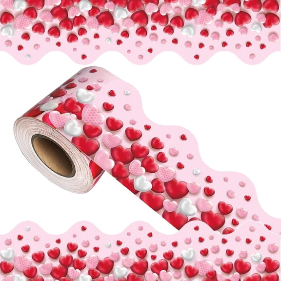 Paper Bulletin Board Decors Border Wall Padding Paper Curved Border Paper Flower Bulletin Board Border Decorative Pap