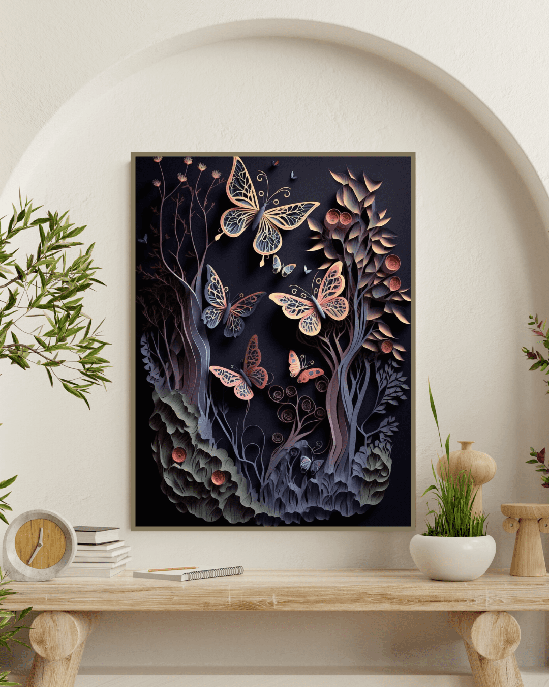 Paper Butterflies Canvas Wall Art