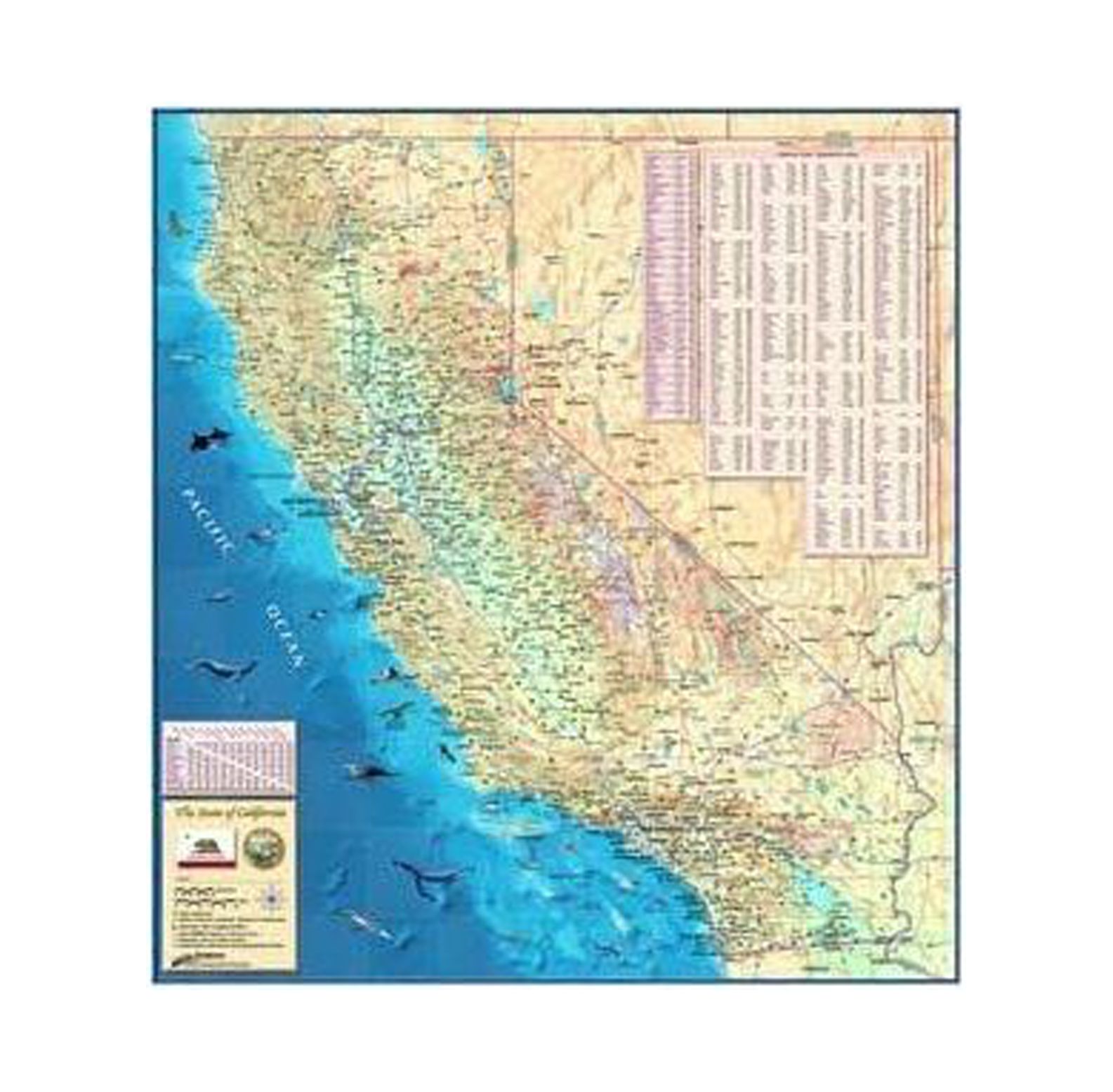 Paper California Wall Map 36" x 39"